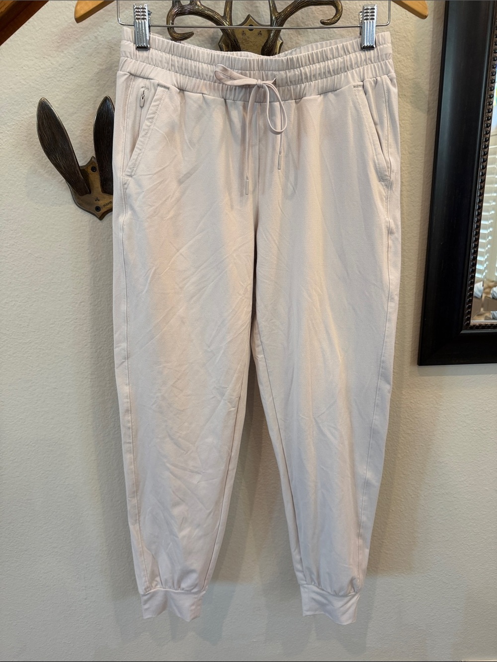 Zella Light Taupe Drawstring Jogger Pants